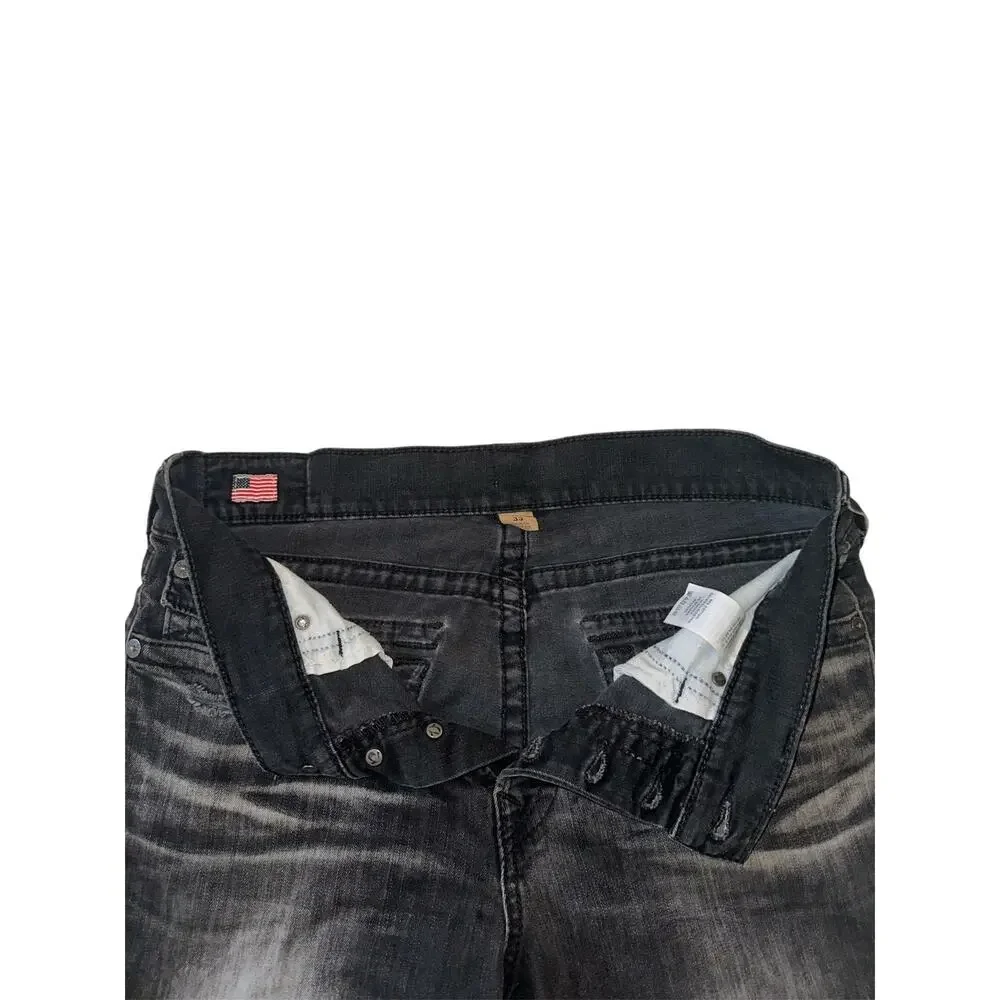 True Religion Dean Tapered Jeans Black Size- 33 x 31 USA